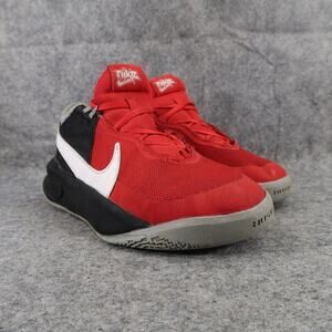 Nike Shoes Kids 5.5Y Sneaker Athletic Basketball Team Hustle Mid Red Black Sport